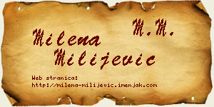 Milena Milijević vizit kartica